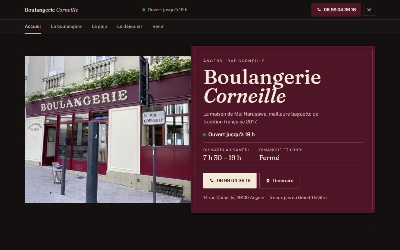 Maquette du site de Boulangerie Corneille
