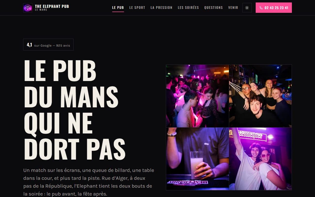 Maquette du site de The Elephant Pub, restaurant à Le Mans